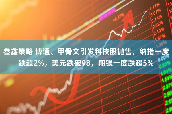 叁鑫策略 博通、甲骨文引发科技股抛售，纳指一度跌超2%，美元跌破98，期银一度跌超5%